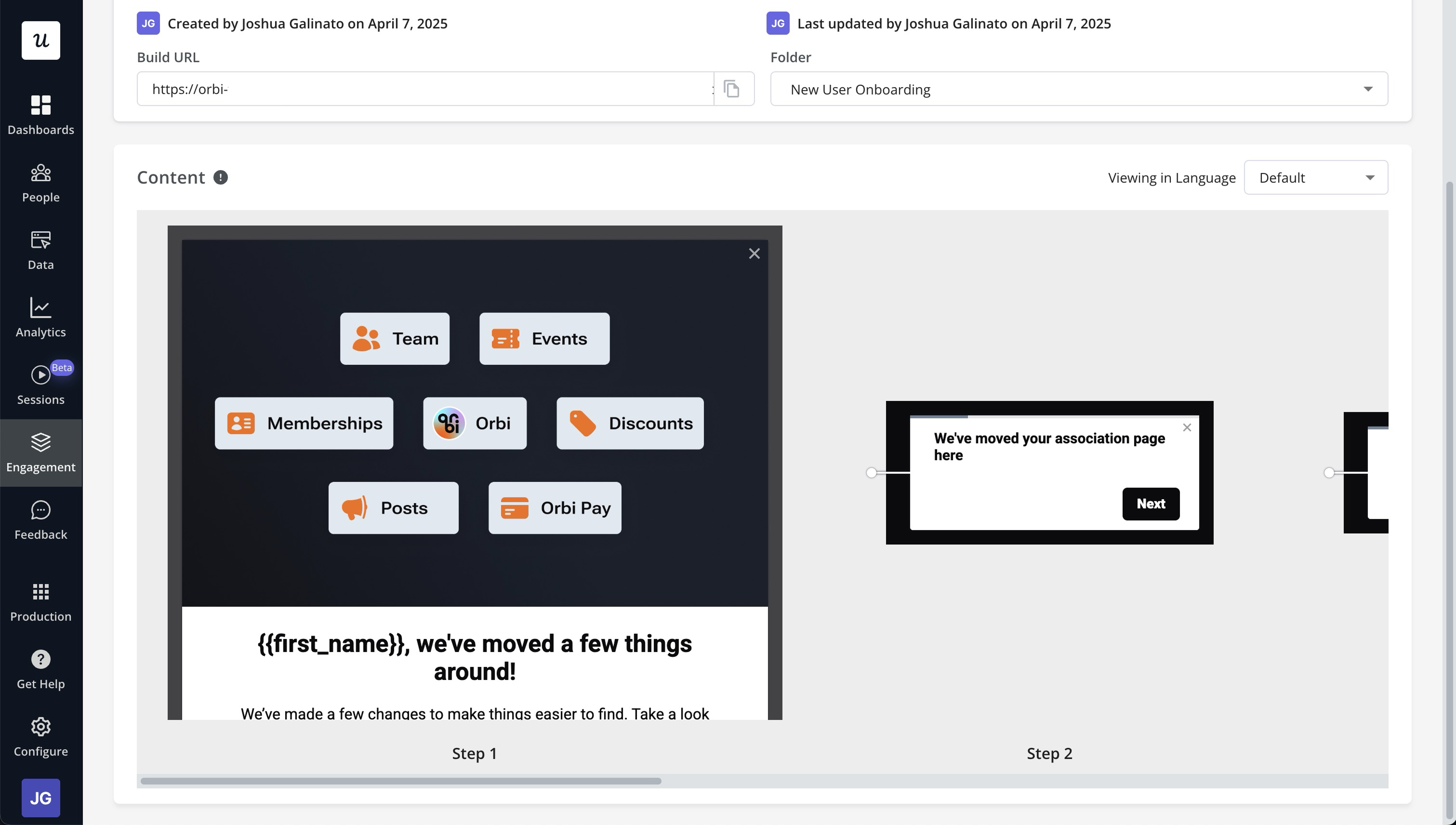Screenshot of Userpilot