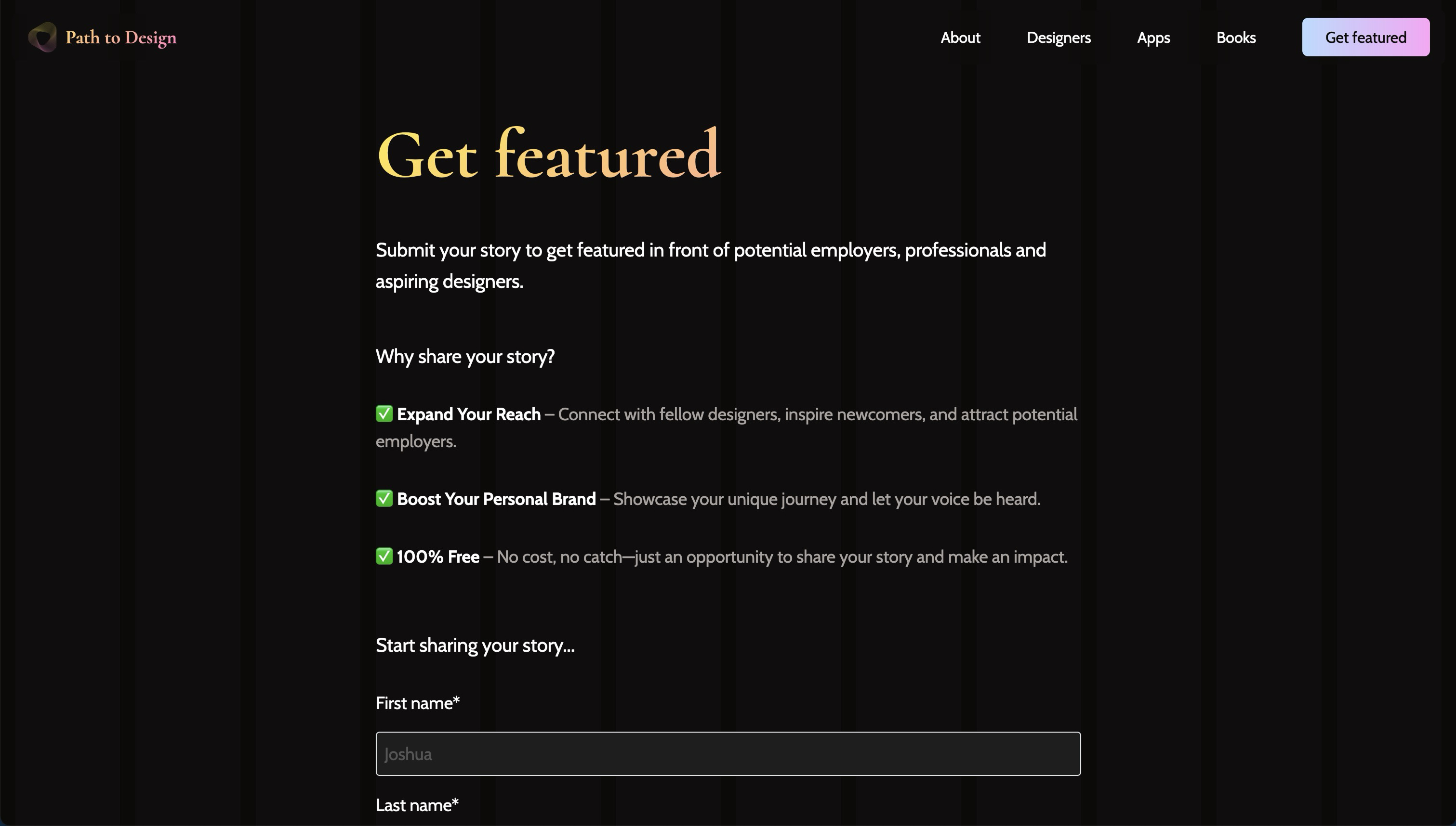 Get featured form