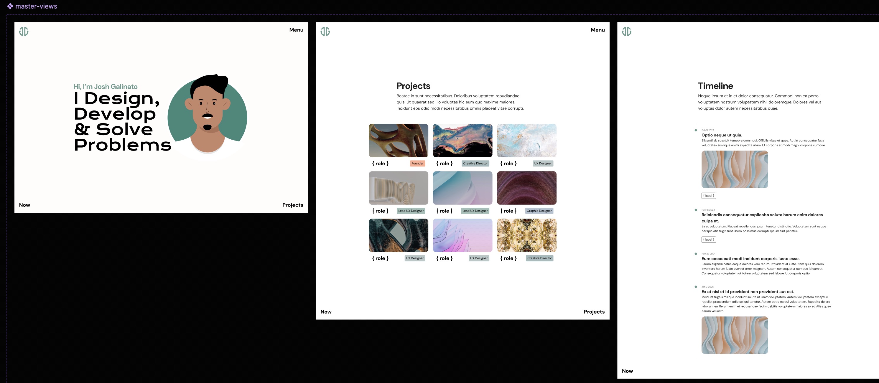 Master views taken from Figma
