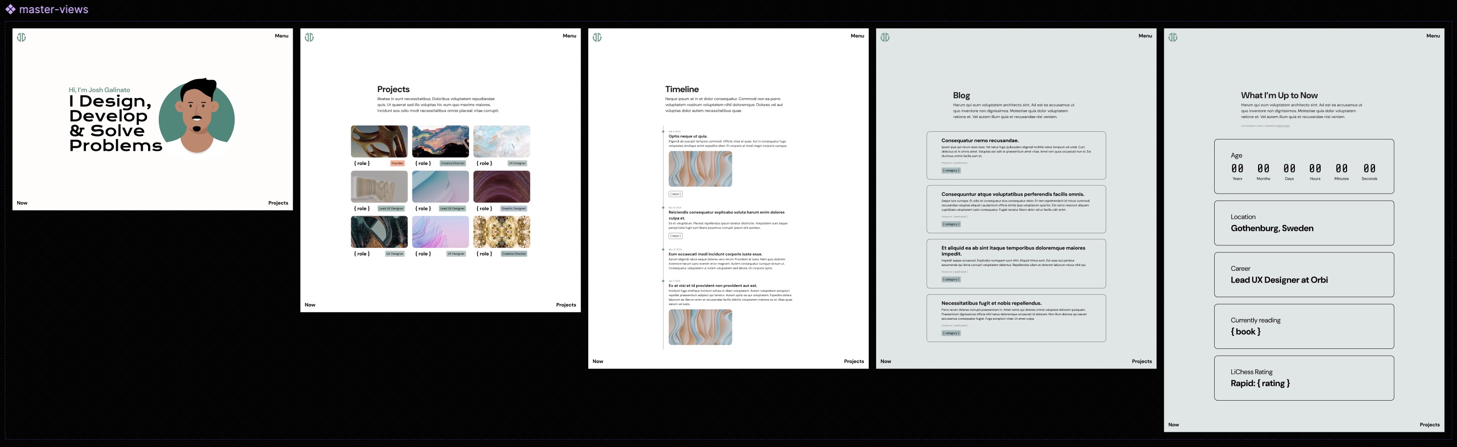 Master views taken from Figma