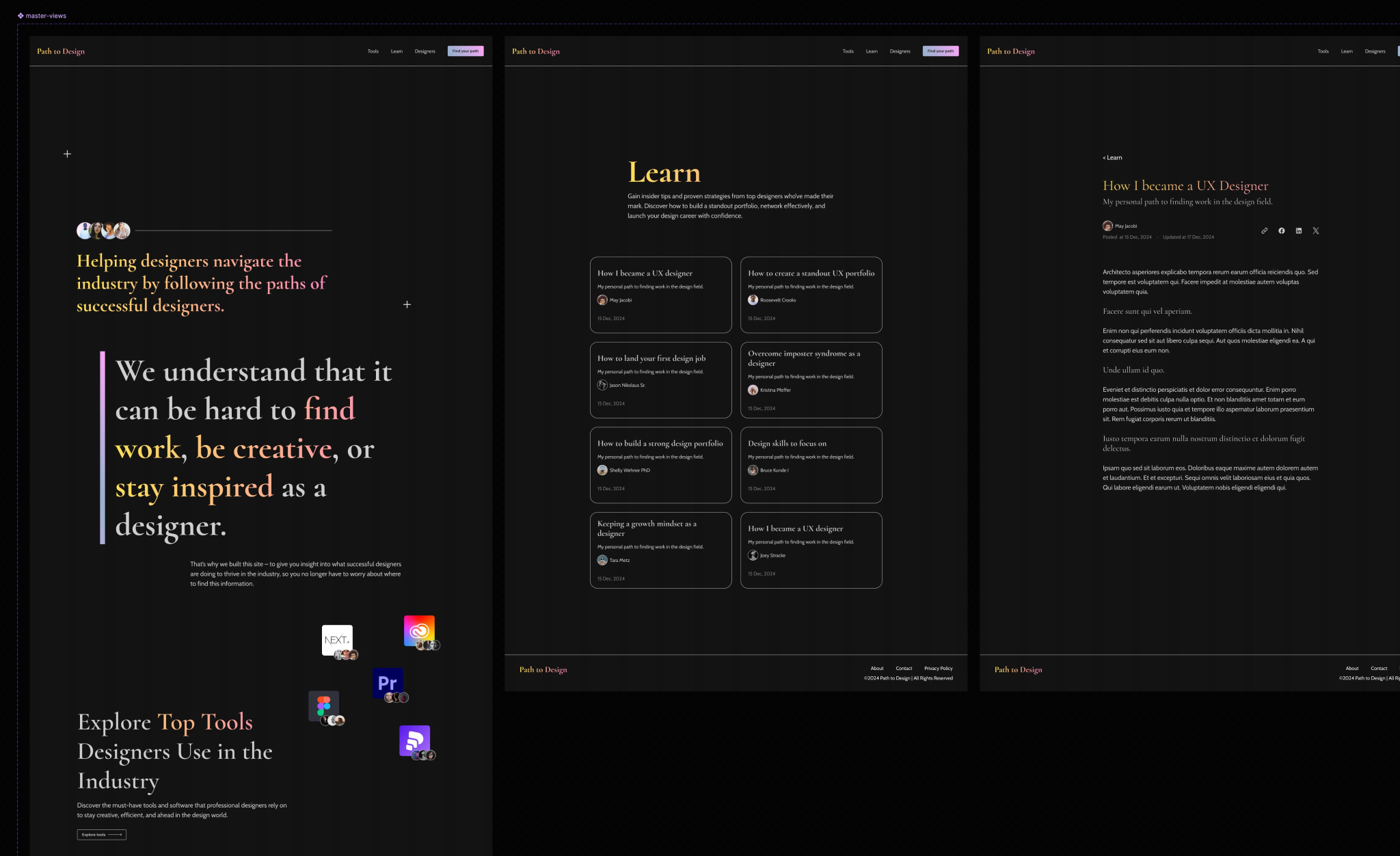 Master views taken from Figma