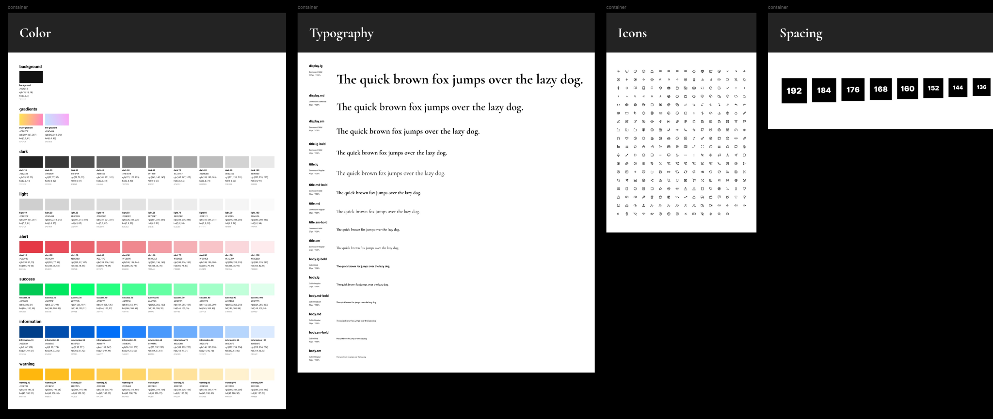 Design system taken from Figma